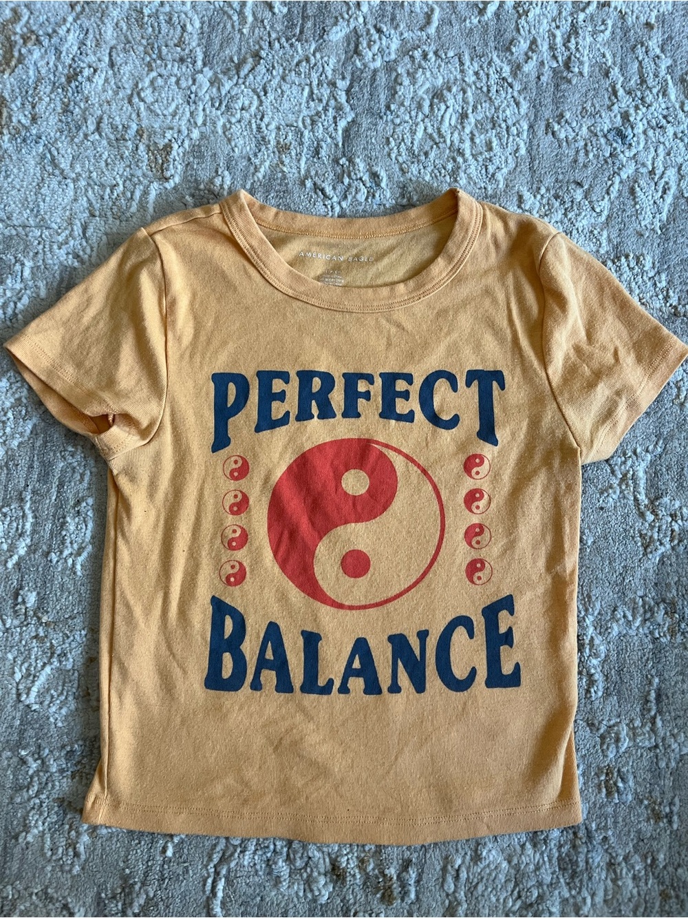 American Eagle Crop Tee "Perfect Balance" Graphic Tee - Peach